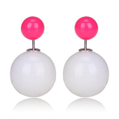 Gum Tee Misses Style Tribal Earrings - Jelly White & Jelly Red Rose
