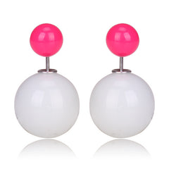Gum Tee Misses Style Tribal Earrings - Jelly White & Jelly Red Rose