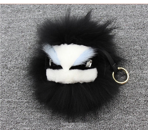 BEADY FUR MONSTER BAG CHARM - KEVIN BLACK