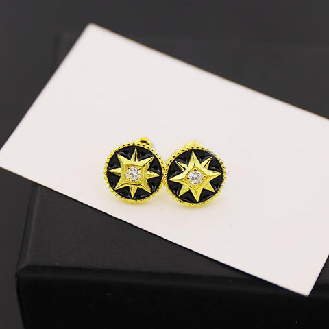 BeadyBoutique Lucky Star Jewelry Collection Earrings - Black