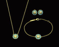 BeadyBoutique Lucky Star Jewelry Collection 3 Piece Set - Blue