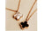 Limited Edition Reversible Black or White Clover on Gold Necklace