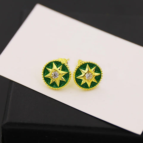 BeadyBoutique Lucky Star Jewelry Collection Earrings - Green