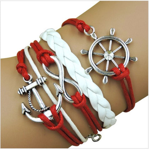 Rope Bracelet Red and White Sailor