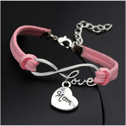 Rope Bracelet Pink Always Love Mom