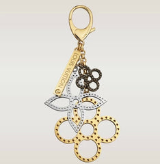 Beady LogoZ Design Bag Tag Keychain TriColor Gold Silver Gunmetal