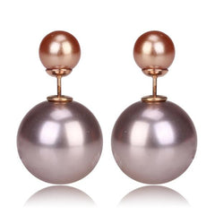 Gum Tee Misses Style Tribal Earrings - Metallic Silver & Metallic Bronze