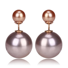 Gum Tee Misses Style Tribal Earrings - Metallic Silver & Metallic Bronze