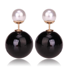 Gum Tee Misses Style Tribal Earrings - Metallic Black and White