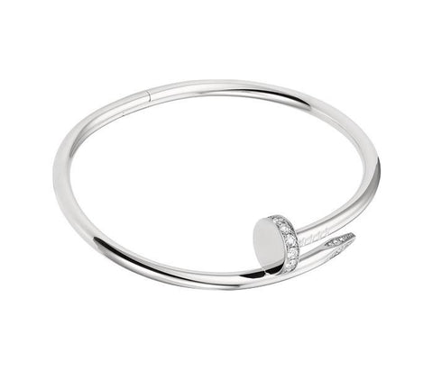 BeadyBoutique Love Nail Bracelet - White Gold with Crystal