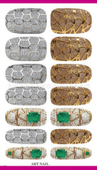 Nail Decor Decals Gold and Silver Cage Design