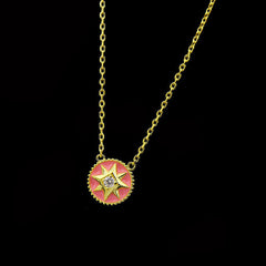 BeadyBoutique Lucky Star Jewelry Collection Necklace - Pink