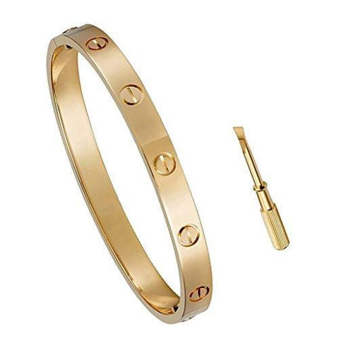 BeadyBoutique Lovers Bracelet Screws Rose Gold Size 7.5"