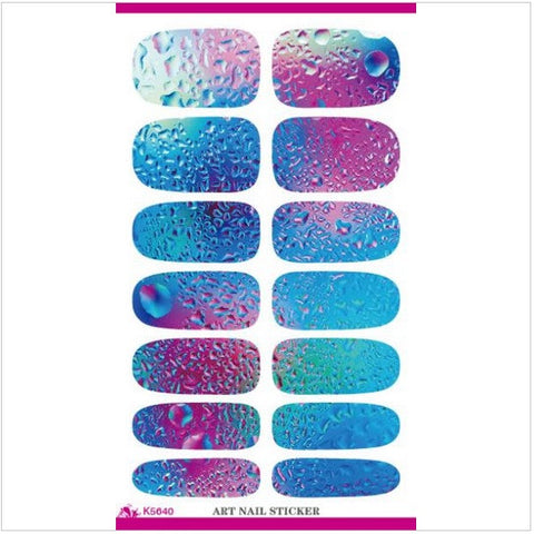 Nail Decor Decals Water Mark Blues and Pinks