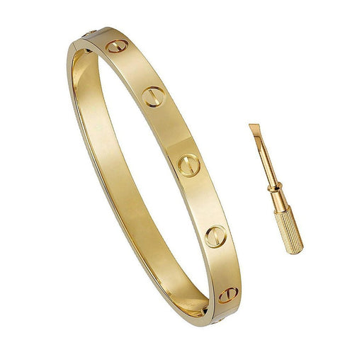 BeadyBoutique Lovers Bracelet Screw Yellow Gold Size 6.5" or 7.5"